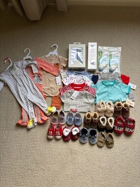 NWT Baby Clothes, Shoes, Swaddles